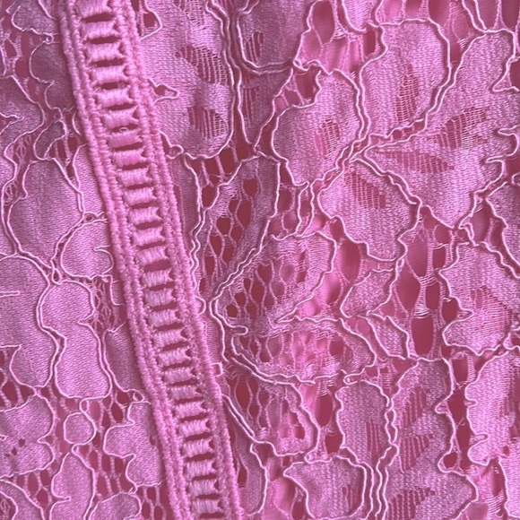 Bebe Mix Lace Cutout Top Pink XXS - Picture 5 of 7